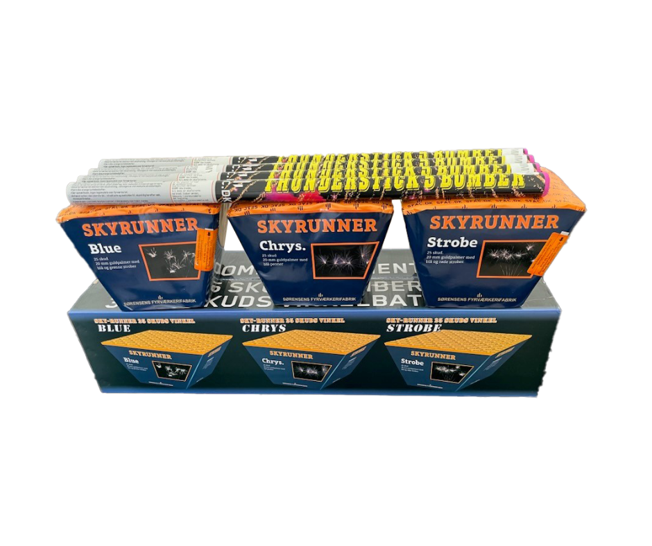 SKYRUNNER 3x 25 SKUD + 4 BOMBERØR